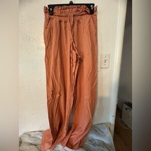 Linen wide leg pants